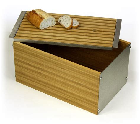 wmf bamboo and stainless steel bread box|Gourmet Bread Bin With Cutting Board .